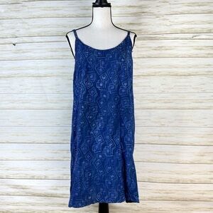 Vintage Vacation Kimberly’s Travels Blue Square Swirl Mini Dress